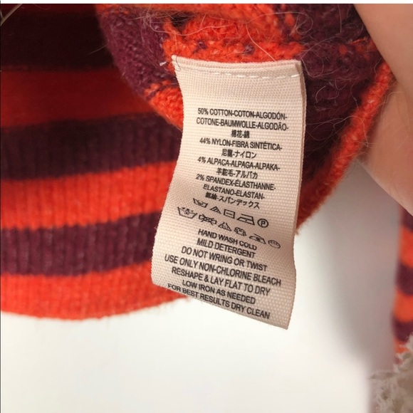 NWOT 🧡 Free People Orange Stripes fall sweater - Picture 6 of 6